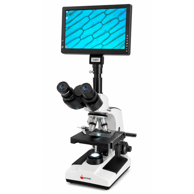 Microscópio Trinocular 1600X Com Câmera Tela LCD 9