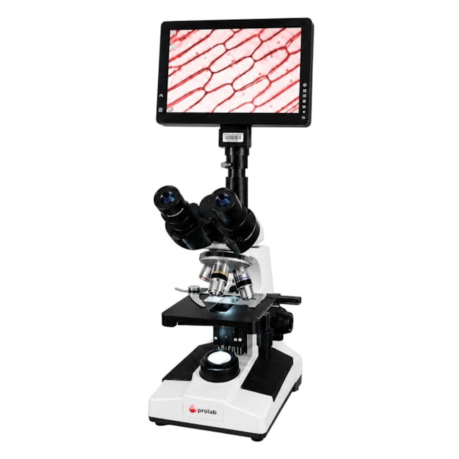 Microscópio Trinocular 1600X Com Câmera Tela LCD 9