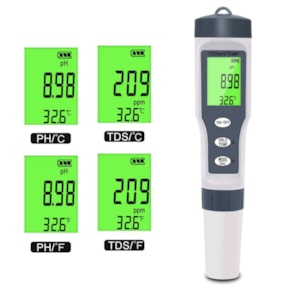 Phmetro Portátil de 0 a 14 Ph Com TDS