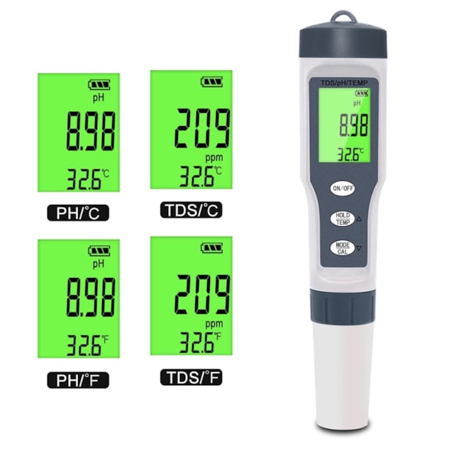 Phmetro Portátil de 0 a 14 Ph Com TDS-57170467-49be-4817-ba11-b1b5c129e6cb