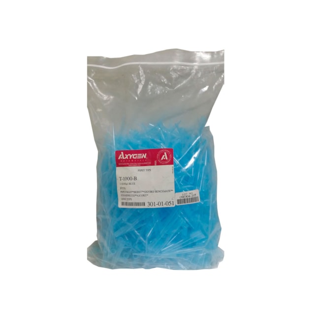 Ponteira Sem Filtro 1000µL Azul Axygen T-1000-B Pacote 1000 unidades-99b9f86f-e44a-4c09-9af4-82576fbe55a0