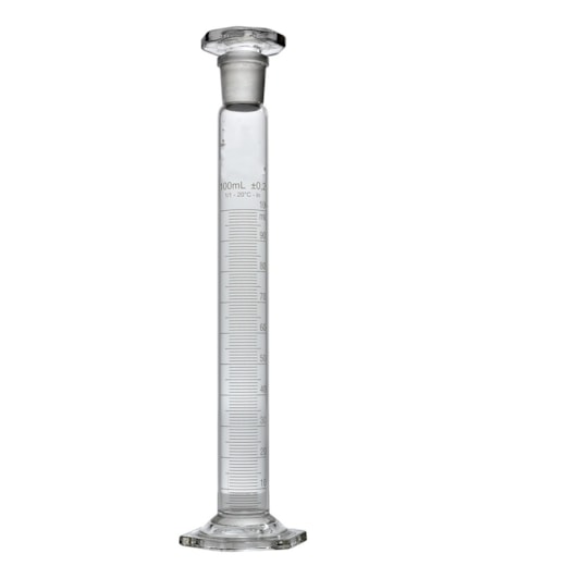 Proveta Graduada Com Base e Rolha de Vidro 50ml