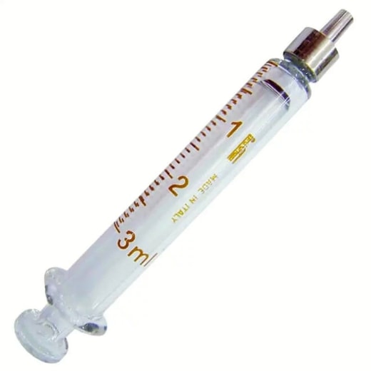 Seringa de Vidro Bico Luer Lock 3ml