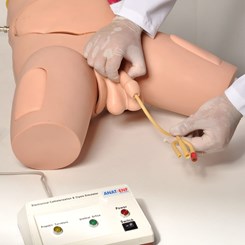 Simulador de Cateterismo Vesical Bissexual, com Dispositivo de Controle e Cuidados com Colostomia