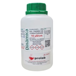 Solução Padrão de condutividade 10 µS/cm +/- 0,5% à 25 °C+/- 0,2 °C. Frasco de 500ML