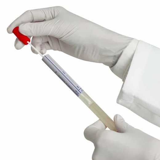Swab Estéril Tubo Com Meio Cary-blair Pacote com 100 Unidades