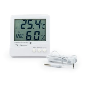 Termo-Higrometro Digital Interno/Externo com Max/Min e Relogio - Incoterm 7663.02