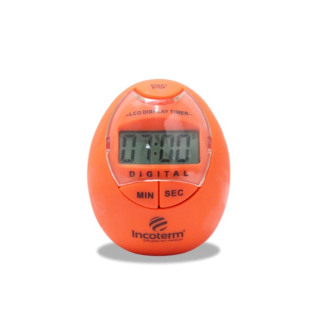 Timer Digital de Cozinha tipo Ovo Laranja com Alarme - Incoterm 7770.02-a12fd9ae-0429-41c9-b465-923212d28b51