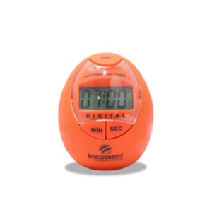 Timer Digital de Cozinha tipo Ovo Laranja com Alarme - Incoterm 7770.02