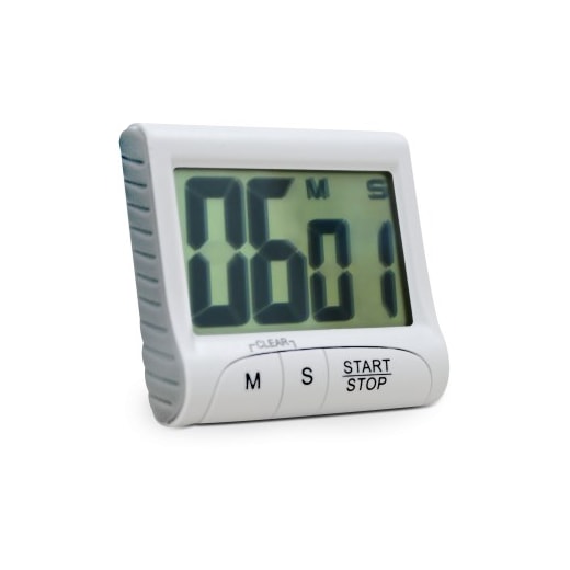 Timer e Cronometro Digital Branco e Cinza - Incoterm 7651.02