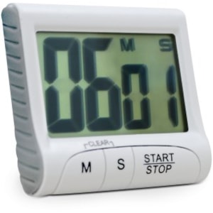 Timer e Cronometro Digital Branco e Cinza - Incoterm 7651.02