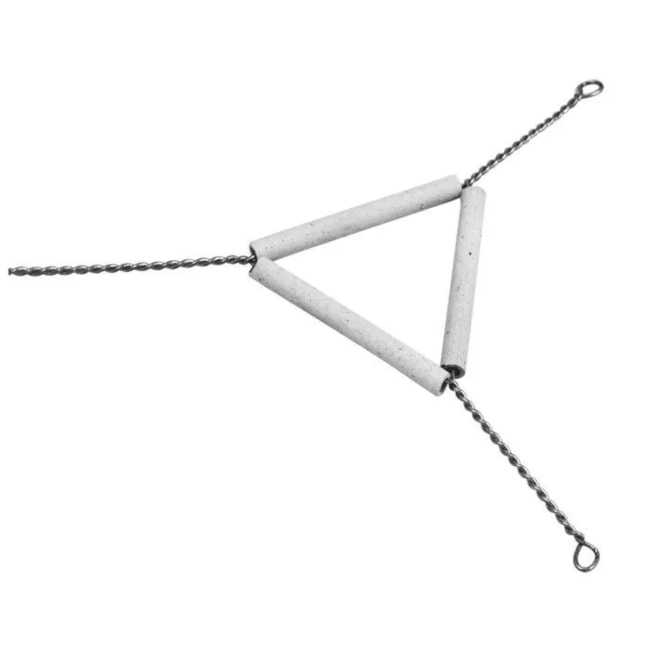 Triângulo de Arame Com Tubo de Porcelana 10cm-ba4a9df2-64ea-41bb-8247-f7e2d9e7003e