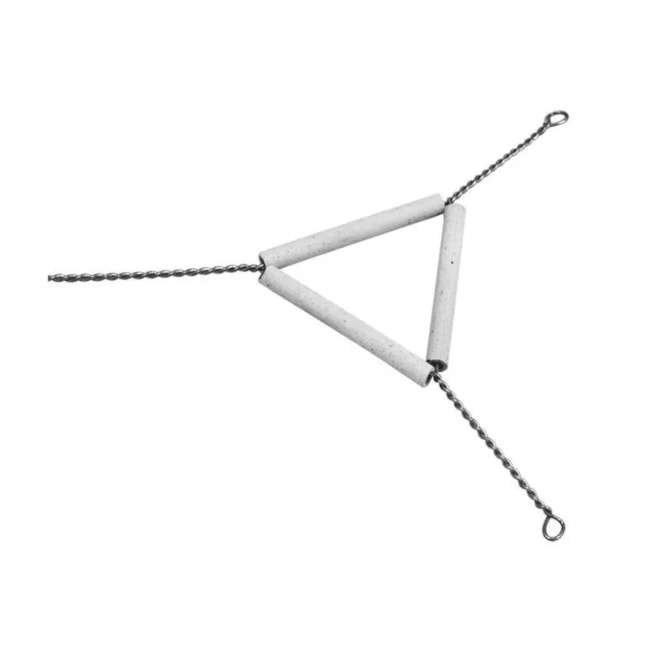 Triângulo de Arame Com Tubo de Porcelana 7cm-7e69e4ab-83ca-4351-af74-e6e2087c5ea7
