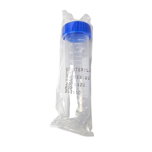 Tubo para Centrífuga Tipo Falcon 50ml Estéril Embalagem Individual Pacote Com 50 Unidades