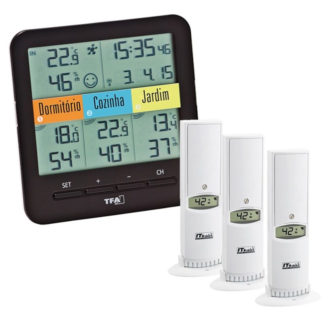 WeatherHub Estacao Termo-Higrometro para 4 Ambientes - Incoterm T-SEN-0120-d8532e28-1fc3-4583-aa5e-d3dcc55c3bdd