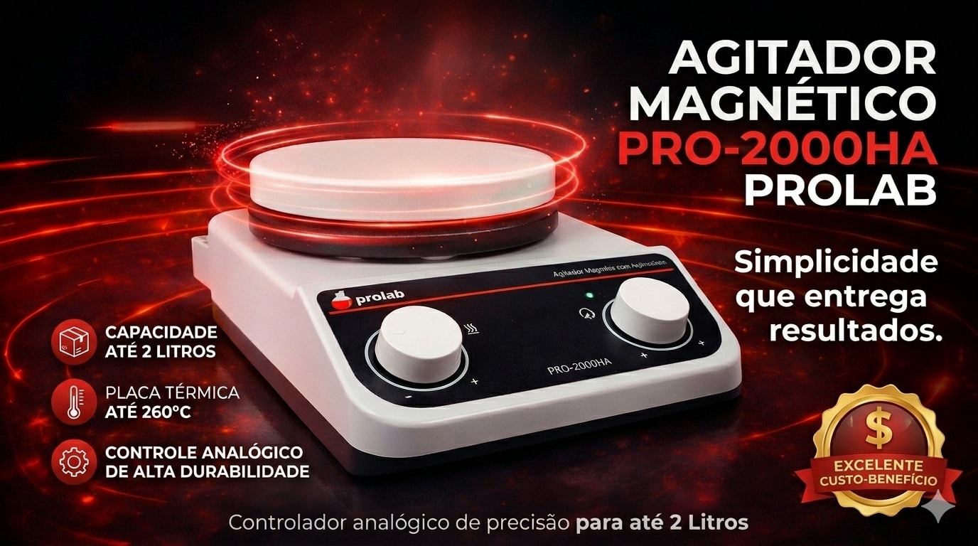 Banner do Agitador Magnético com Aquecimento 2 Litros PRO-2000HA Prolab