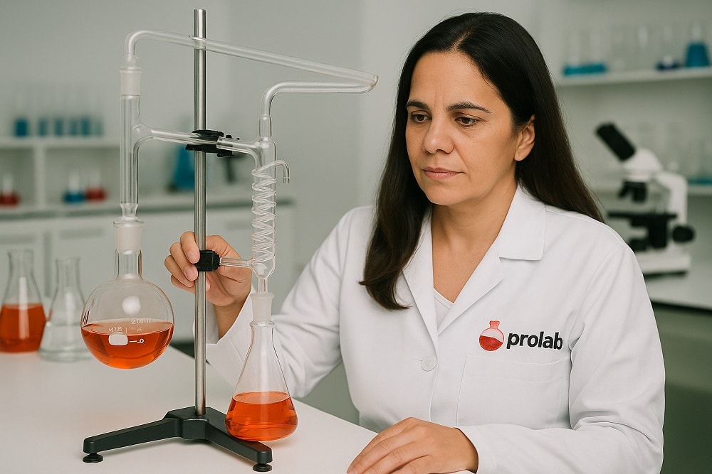 condensador de vidro cientista