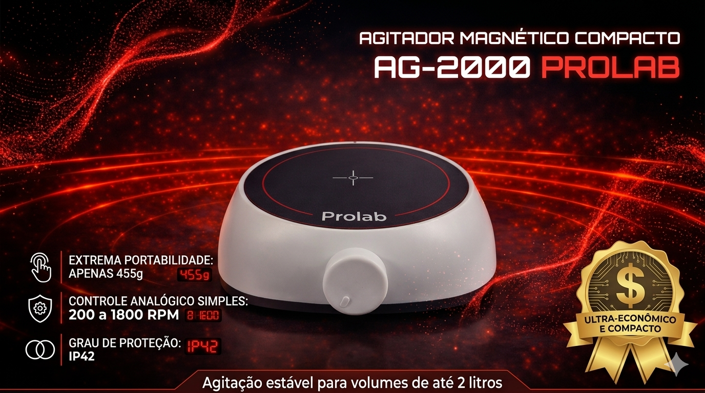 Banner do Agitador Magnético Compacto AG-2000 Prolab