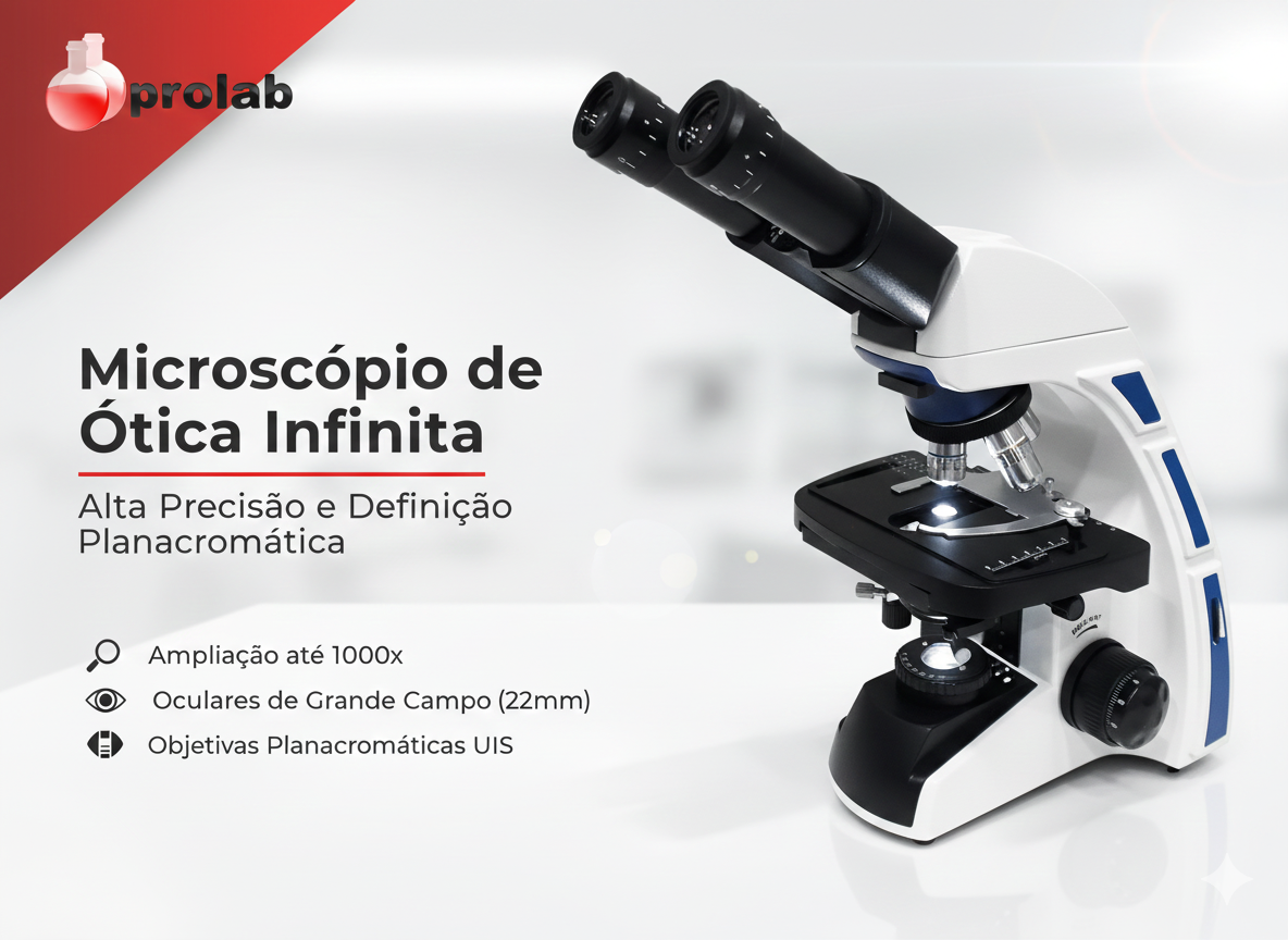 microscópio otica infinita banner